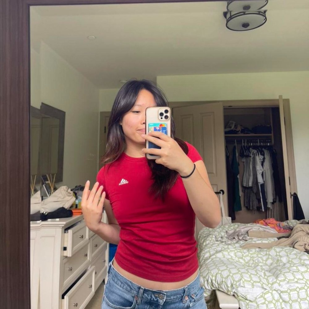Adidas red logo top